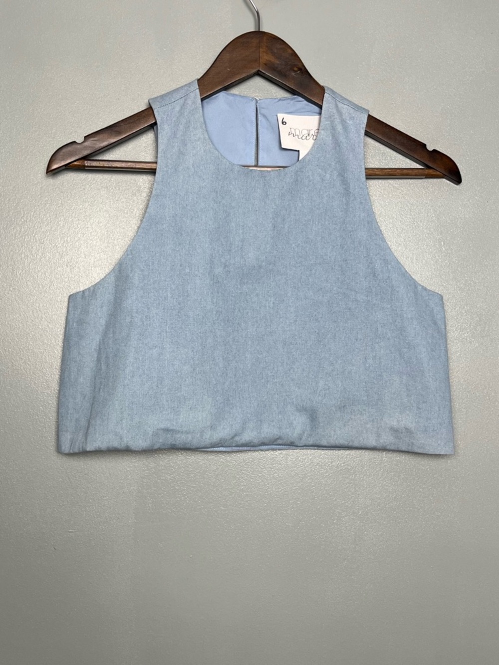 Anthropologie Mare Mare NWT Sleeveless Crop Denim Tank Top Women’s Size XXS